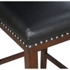 Counter Height Polyurethane Tiffany Counter Chair (Set of 2) with Solid Wood Legs, Nailhead Trim, Stretchers for Comfort and Multiple Color Options - 3 of 4