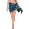 LA LEELA Women's Summer Bikini Wraps Beach Wrap Cover up Sarong Skirt Swimsuit Swimwear Cover Ups for Womens One Size Short Red Parrot, Blue - 2 of 4