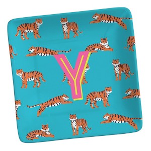 Personalization Mall Animal Print Initial Personalized Ring Dish Tiger - 1 of 2