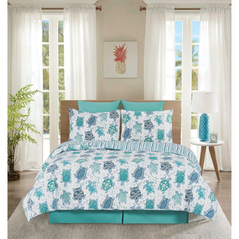 C&F Home Turtle Bay Beach Coastal Cotton Quilt Set  - Reversible and Machine Washable, 2 of 7