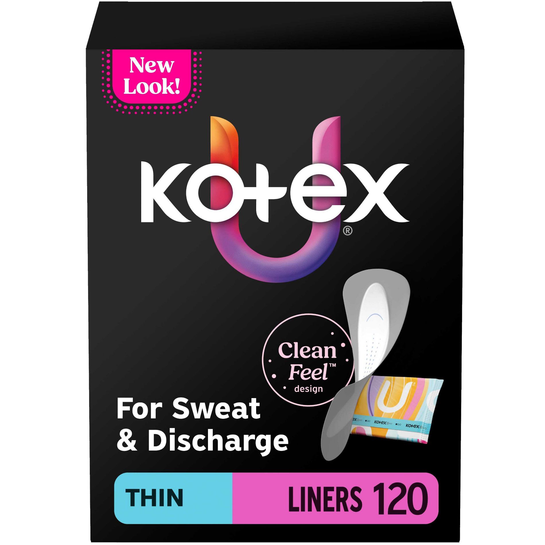Kotex Core Folded & Wrapped Regular Liners - 120ct