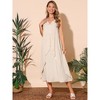 INSPIRE CHIC Women's Summer Sleeveless V Neck Button Decor Flowy Maxi Tank Beach Dress - 4 of 4