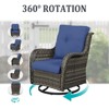 4PCS Patio Furniture Set with Fire Pit Table, Weather-Resistant Wicker Patio Fire Pit Set with Sofa, Swivel Patio Chair and 50000BTU Propane Fire Pit - 2 of 4