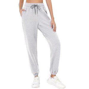 Women's Casual Baggy Sweatpants Cinch Bottom Comfy Lounge Pants Drawstring Joggers with Pockets - 1 of 2