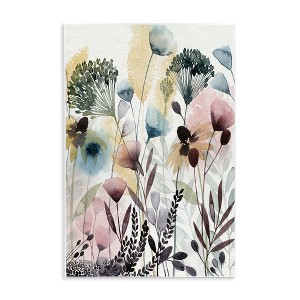 Stupell Industries Wild Florals Opaque Layers Soft Watercolor Pink Blue Wall Plaque Art - 1 of 4