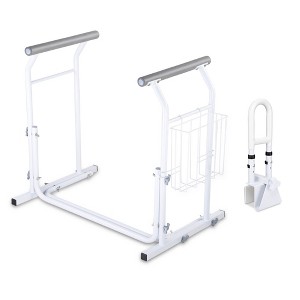 Yescom Bathtub Grab Bar with Toilet Safety Rail Combo Adjustable for Seniors - 1 of 4