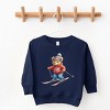 Skiing Bear Watercolor - Toddler Graphic Sweatshirt - 2 of 4