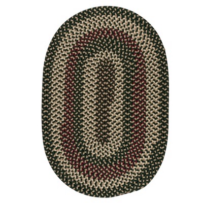 Colonial Mills Brook Farm Polypropylene Braided Sample Swatch Rug, Winter Green