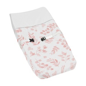 Sweet Jojo Designs Girl Changing Pad Cover Botanical Pink and White - 1 of 4