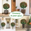 Artificial Flower Ball Tree with Ground Spike, Fake Plants for Outdoor Indoor Front Porch Garden - 3 of 4