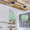 LLHZSY 10 1/4" Green Pumpkin-Striped Glass Pendant Chandelier Light, 1-Light Hanging Fixture for Kitchen Island, Dining Room, Bedroom - 4 of 4