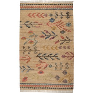 Annie Selke Folk Floral Kilim Handwoven Jute Rug - 1 of 2