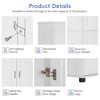 MAYEERTY Tall Wide Bathroom Cabinet Freestanding 4 Doors Adjustable Shelves White - 4 of 4