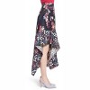Women's Floral Print High Low Silk Midi Skirt - Lewit - 3 of 4
