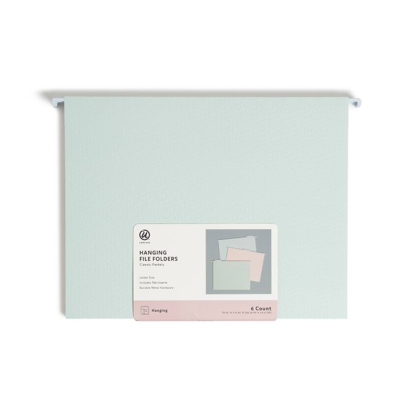 U Brands 6ct 6 Pockets Hanging File Folders - Debossed Pastels, 3 of 10