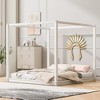 ModernLuxe Queen/King Size Canopy Platform Bed Frame - 2 of 4