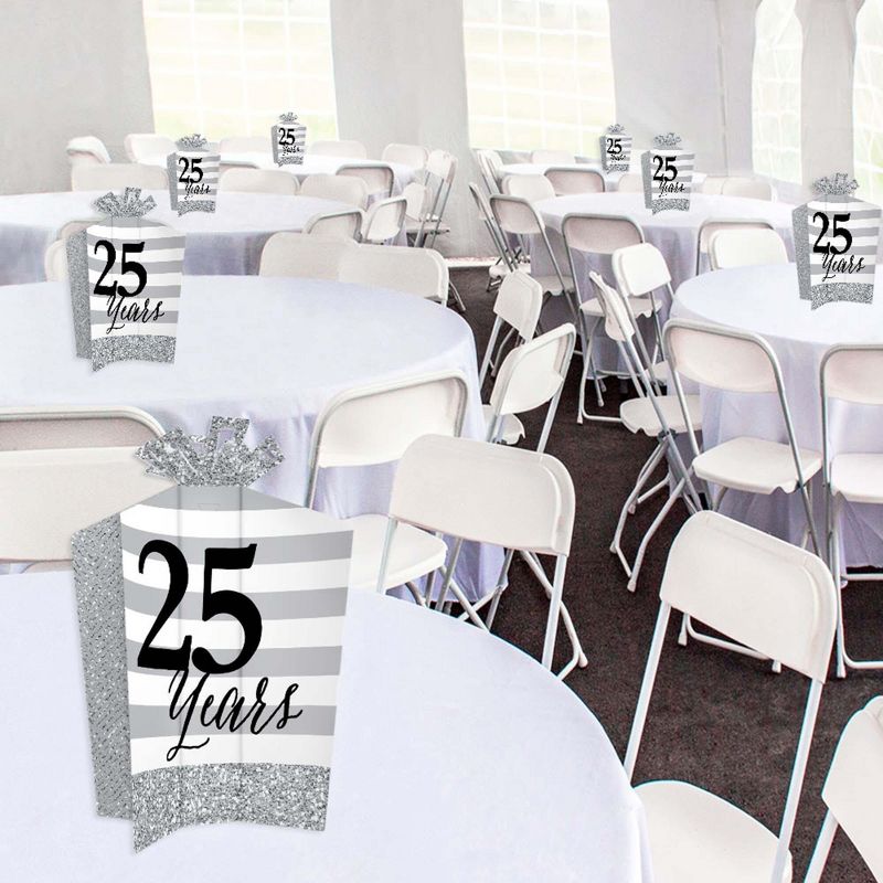 Big Dot of Happiness We Still Do - 25th Wedding Anniversary - Table Decorations - Anniversary Party Fold and Flare Centerpieces - 10 Count, 5 of 8
