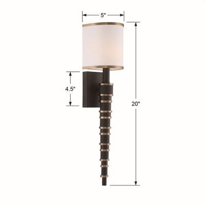 Sloane Vibrant Gold and Black Forged Silk Shade Wall Sconce
