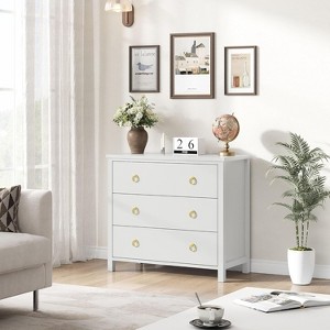 Modern Wide Drawer Dresser with Drawers, Wooden Dressers of Drawers Freestanding for Bedroom, Nursery, Living Room, White - 1 of 4