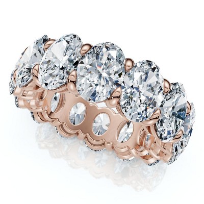 Pompeii3 8Ct Oval Diamond Eternity RIng 14k Gold Platinum Band Lab Created