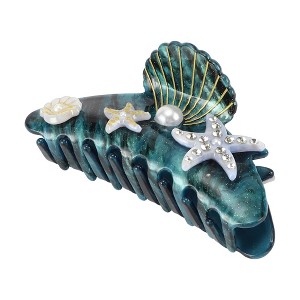 Unique Bargains Women's Elegant Scallop Hair Clips 4.06"x1.73"x2.20" 1 Pc - 1 of 3