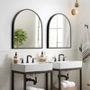 Lirago 29" x 28" Arched Hanging Bathroom Mirror with Black Scratch-Resistant Aluminum Alloy Frame - 3 of 4