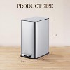 Slim Stainless Steel Step Trash Can, Soft Close Lid, Removable Inner Bucket, Narrow Garbage Bin for Bathroom, Kitchen, Office - 2 of 4