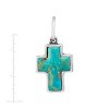 Silpada 'Blue Divine’ Sterling Silver Compressed Turquoise Cross Pendant Charm - 4 of 4