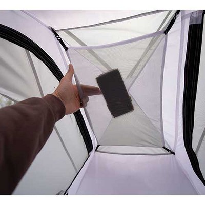 Gray and Red 6-Person Three-Season Dome Tent with Vestibule