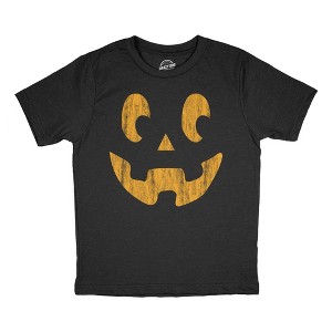 Youth Funny T Shirts Side Eye Steve Sarcastic Halloween Jack O Lantern Graphic Novelty Tee For Kids - Crazy Dog Youth T Shirt For Halloween Season - 1 of 4