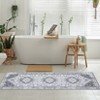 Vintage Area Rug Washable Floral Print Floor Carpet Non Slip Farmhouse Accent Rugs Oriental Distressed Low Pile Floor Mat for Bedroom Room Living Room - 3 of 4