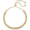 925 Sterling Silver & 18K Gold Plated Byzantine Link Bolo Bracelet, Adjustable & Handmade - 2 of 4