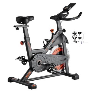 VEVOR Exercise Bike, Adjustable Magnetic Resistance Stationary Bike, Indoor Cycling Bike for Home Cardio, Silent Belt Drive, Black&Orange - 1 of 4