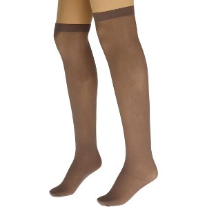 6 Pairs Women's Over The Knee Sheer Nylon Socks with Reinforced Base One Size - 1 of 1