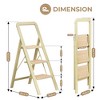 Folding Step Stool With 3 Wide Anti-Slip Step Ladder, 580 Lbs Capacity Aluminium Lightweight Foldable Step Ladders For Home Kitchen Office - 2 of 4