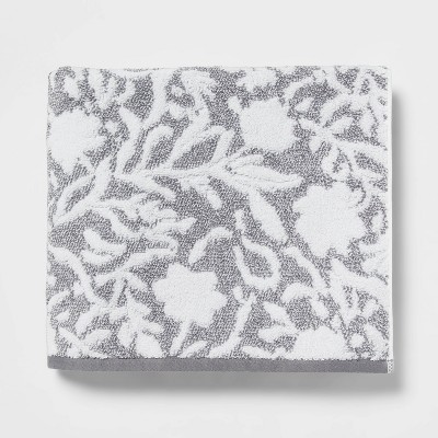 Performance Plus Bath Towel Gray Floral - Threshold™ : Target
