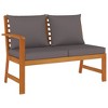 vidaXL Rustic Patio Dining Set with Cushions - 11-Piece Outdoor Furniture, Acacia Wood Construction, Modular Design, Comfortable Seating - 4 of 4