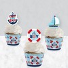Big Dot of Happiness Ahoy It's a Boy - Cupcake Decoration - Nautical Baby Shower Cupcake Wrappers and Treat Picks Kit - Set of 24 - 3 of 4