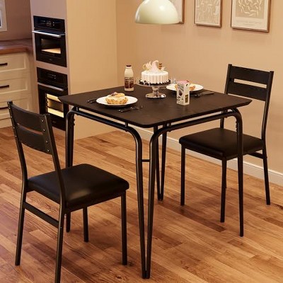 Dining Table for 2, Small Table and Chairs Set of 2, Square Dinette Set for 2