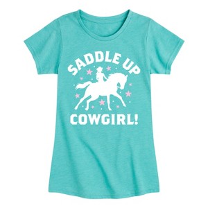 Girls' - Instant Message - Saddle Up Cowgirl Fitted Short Sleeve Graphic T-Shirt - 1 of 4
