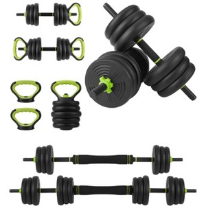 Adjustable Dumbbell Set & Home Gym Weights - 44LB 4-in-1 Space-Saving System with Kettlebell/Barbell Conversion - 1 of 4