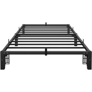 homfan Bed Frame, High Platform Bed Frame, Queen Size with Storage Space, Heavy Duty Steel Slat Support, No Screws Needed, Easy Assembly - 1 of 4