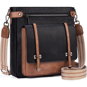 Women Multi Pocket Crossbody Purses Vegan Leather Shoulder Handbags Travel Purse Adjustable Strap - 1 of 4