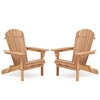 YUHAO 2PCS Folding Adirondack Lounge Patio Chairs Weather Resistant for Garden Patio Backyard Deck Poolside，Solid Cedar Wood，Light Brown - 2 of 4