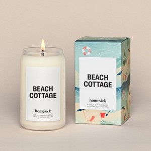 13.75oz Glass Jar Bergamot Sandalwood "Beach Cottage" Candle - Homesick Candles, Soy Wax Blend, 60-80hr Burn Time - 1 of 4