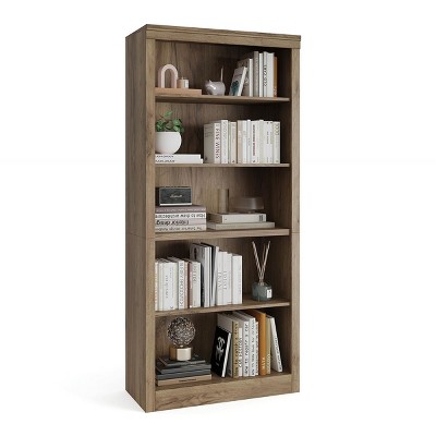 Modern 5-Tier Bookcase, 71" Tall Wooden Bookshelf with Open Storage, Floor Standing Display Shelves