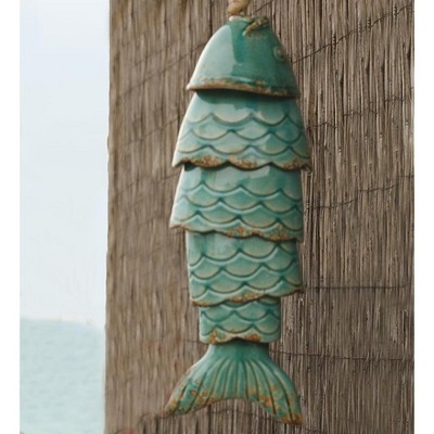 Wind & Weather Colored Porcelain Koi Fish Wind Chime