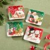 Certified International (Set of 4) 6" Santa's Retro Christmas Canape Plates - 4 of 4
