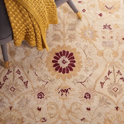 Handmade Red Tufted Wool Rectangular Area Rug 3' x 5'