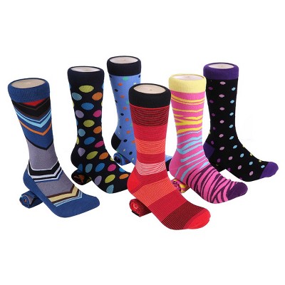 Mio Marino - Men's Bold Designer Dress Socks 6 Pack